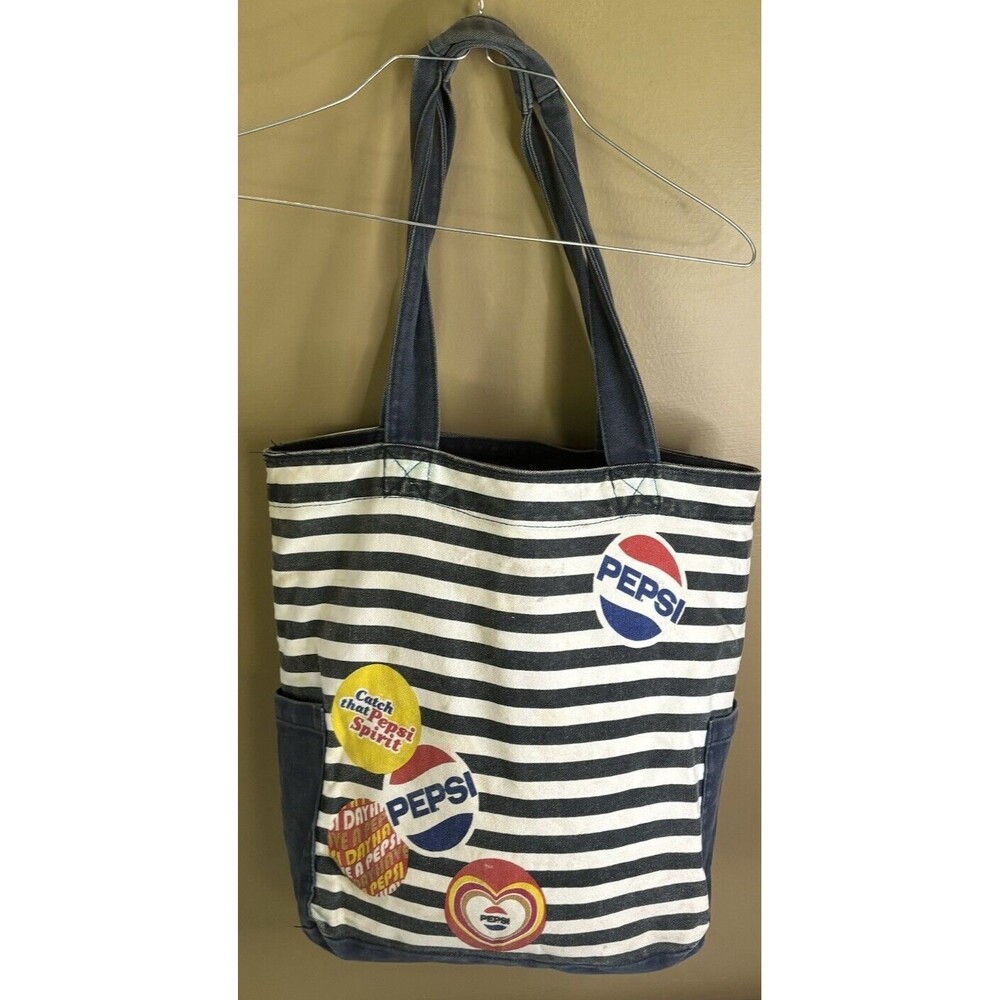 Pepsi Striped Tote Bag Please See Pics For Condition Catch The Spirit Promotinal